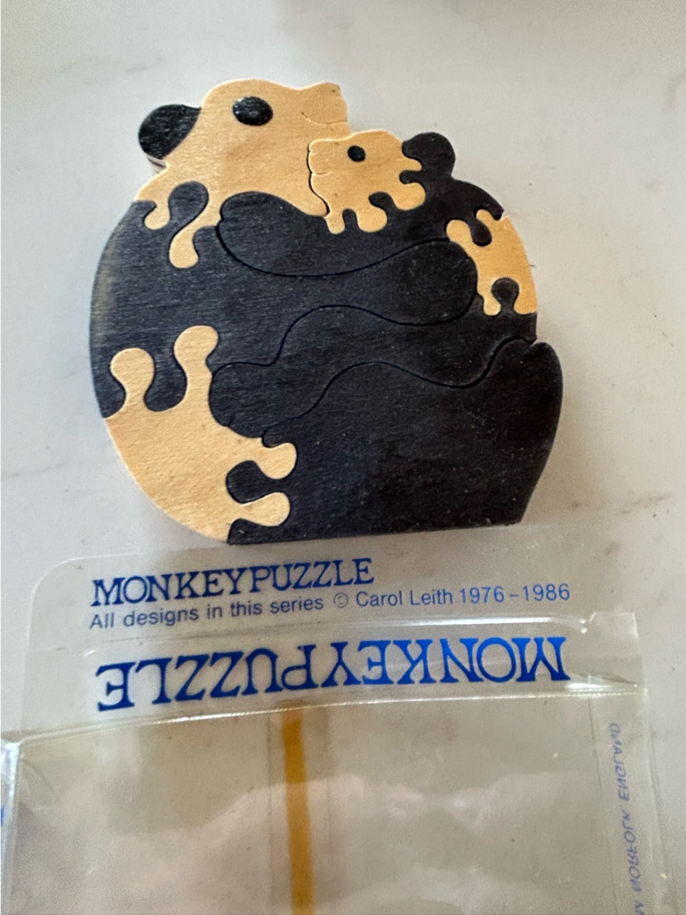 Vintage Wooden Panda Puzzle by British artisan Carol Leith - Picture 3 of 5